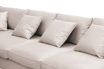 Rossita Lyx 6-seters høyrevendt U-formet ekstra dyp sofa med divan og sjeselong i fløyel - Beige - Møbler - Sofaer - Fløyelssofaer