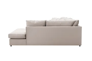 Rossita Lyx 6-seters høyrevendt U-formet ekstra dyp sofa med divan og sjeselong i fløyel - Beige - Møbler - Sofaer - Fløyelssofaer
