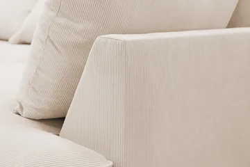 Rossita Lyx 6-seters høyrevendt U-formet ekstra dyp sofa med divan og sjeselong i manchester - Beige - Møbler - Sofaer - U-sofa
