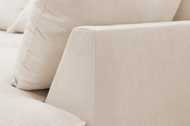Rossita Lyx 6-seters høyrevendt U-formet ekstra dyp sofa med divan og sjeselong i manchester - Beige - Møbler - Sofaer - U-sofa