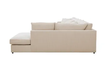 Rossita Lyx 6-seters høyrevendt U-formet ekstra dyp sofa med divan og sjeselong i manchester - Beige - Møbler - Sofaer - U-sofa