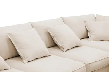 Rossita Lyx 6-seters høyrevendt U-formet ekstra dyp sofa med divan og sjeselong i manchester - Beige - Møbler - Sofaer - U-sofa