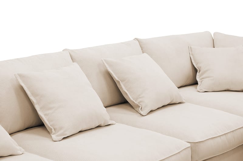 Rossita Lyx 6-seters høyrevendt U-formet ekstra dyp sofa med divan og sjeselong i manchester - Beige - Møbler - Sofaer - U-sofa