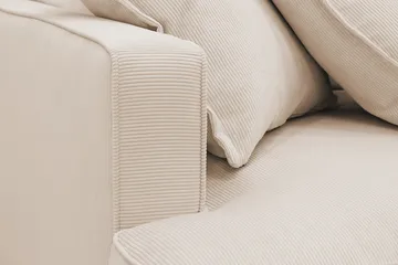 Rossita Lyx 6-seters høyrevendt U-formet ekstra dyp sofa med divan og sjeselong i manchester - Beige - Møbler - Sofaer - U-sofa