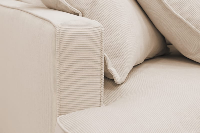 Rossita Lyx 6-seters høyrevendt U-formet ekstra dyp sofa med divan og sjeselong i manchester - Beige - Møbler - Sofaer - U-sofa