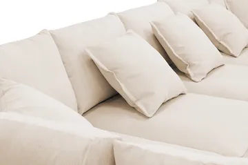 Rossita Lyx 6-seters høyrevendt U-formet ekstra dyp sofa med divan og sjeselong i manchester - Beige - Møbler - Sofaer - U-sofa