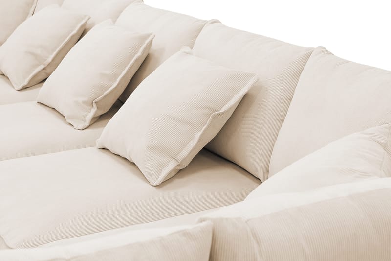 Rossita Lyx 6-seters høyrevendt U-formet ekstra dyp sofa med divan og sjeselong i manchester - Beige - Møbler - Sofaer - U-sofa