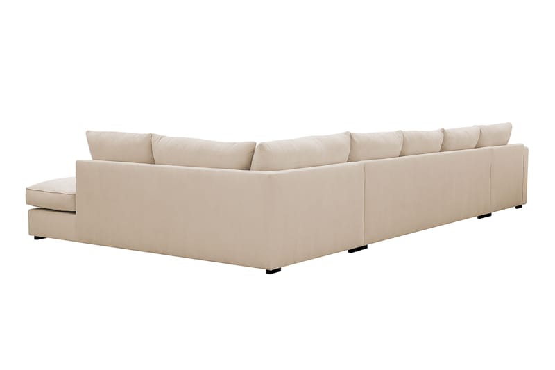 Rossita Lyx 6-seters høyrevendt U-formet ekstra dyp sofa med divan og sjeselong i manchester - Beige - Møbler - Sofaer - U-sofa