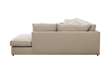 Rossita Lyx 6-seters høyrevendt U-formet ekstra dyp sofa med divan og sjeselong i manchester - Krem - Møbler - Sofaer - U-sofa
