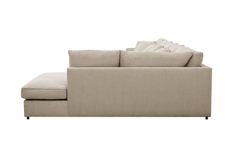 Rossita Lyx 6-seters høyrevendt U-formet ekstra dyp sofa med divan og sjeselong i manchester - Krem - Møbler - Sofaer - U-sofa