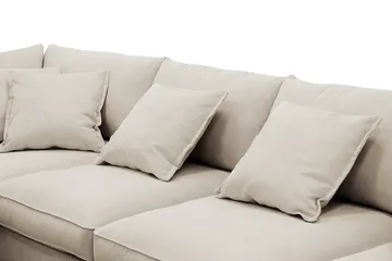 Rossita Lyx 6-seters høyrevendt U-formet ekstra dyp sofa med divan og sjeselong i manchester - Krem - Møbler - Sofaer - U-sofa