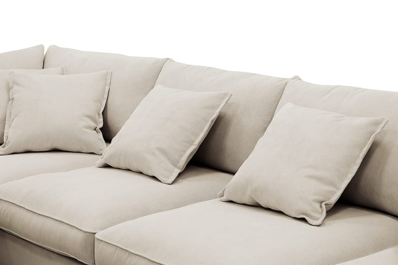 Rossita Lyx 6-seters høyrevendt U-formet ekstra dyp sofa med divan og sjeselong i manchester - Krem - Møbler - Sofaer - U-sofa