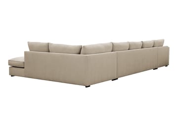 Rossita Lyx 6-seters høyrevendt U-formet ekstra dyp sofa med divan og sjeselong i manchester - Krem - Møbler - Sofaer - U-sofa