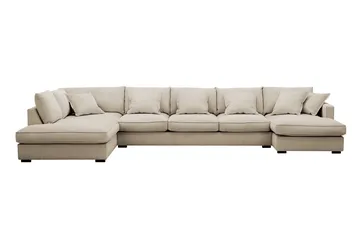 Rossita Lyx 6-seters høyrevendt U-formet ekstra dyp sofa med divan og sjeselong i manchester