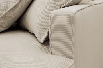 Rossita Lyx 6-seters høyrevendt U-formet ekstra dyp sofa med divan og sjeselong i manchester - Krem - Møbler - Sofaer - U-sofa