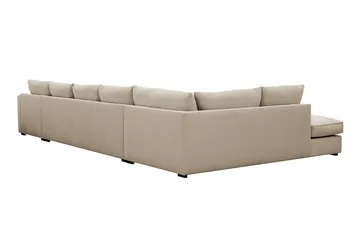 Rossita Lyx 6-seters høyrevendt U-formet ekstra dyp sofa med divan og sjeselong i manchester - Krem - Møbler - Sofaer - U-sofa