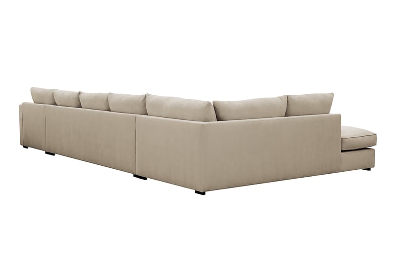 Rossita Lyx 6-seters høyrevendt U-formet ekstra dyp sofa med divan og sjeselong i manchester - Krem - Møbler - Sofaer - U-sofa