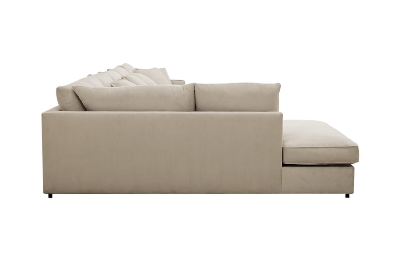 Rossita Lyx 6-seters høyrevendt U-formet ekstra dyp sofa med divan og sjeselong i manchester - Krem - Møbler - Sofaer - U-sofa