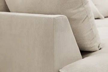 Rossita Lyx 6-seters høyrevendt U-formet ekstra dyp sofa med divan og sjeselong i manchester - Krem - Møbler - Sofaer - U-sofa