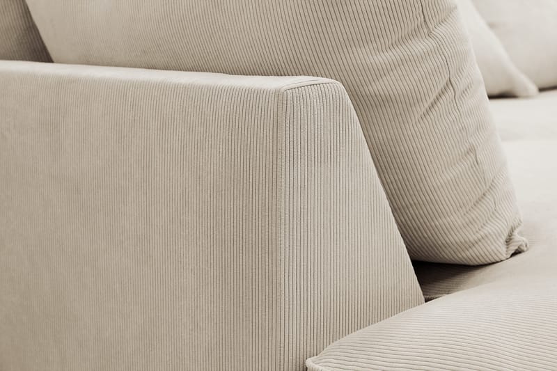 Rossita Lyx 6-seters høyrevendt U-formet ekstra dyp sofa med divan og sjeselong i manchester - Krem - Møbler - Sofaer - U-sofa