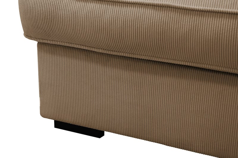 Rossita Lyx 6-seters høyrevendt U-formet ekstra dyp sofa med divan og sjeselong i manchester - Lysebrun - Møbler - Sofaer - U-sofa