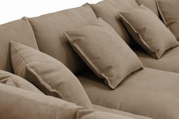 Rossita Lyx 6-seters høyrevendt U-formet ekstra dyp sofa med divan og sjeselong i manchester - Lysebrun - Møbler - Sofaer - U-sofa