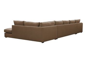 Rossita Lyx 6-seters høyrevendt U-formet ekstra dyp sofa med divan og sjeselong i manchester - Lysebrun - Møbler - Sofaer - U-sofa