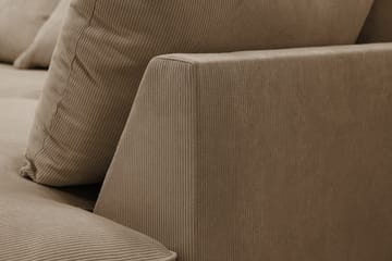 Rossita Lyx 6-seters høyrevendt U-formet ekstra dyp sofa med divan og sjeselong i manchester - Lysebrun - Møbler - Sofaer - U-sofa
