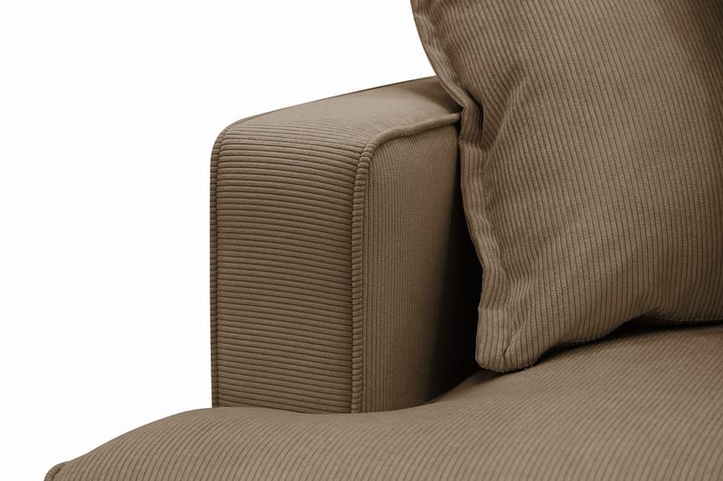 Rossita Lyx 6-seters høyrevendt U-formet ekstra dyp sofa med divan og sjeselong i manchester - Lysebrun - Møbler - Sofaer - U-sofa