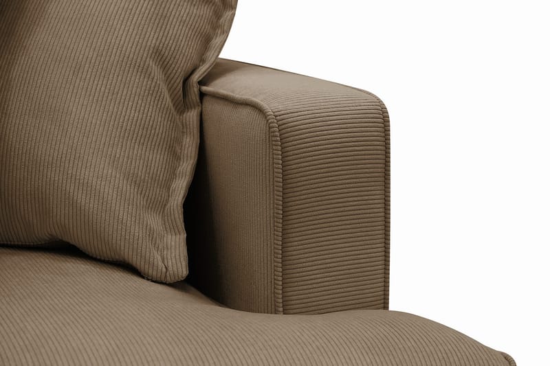 Rossita Lyx 6-seters høyrevendt U-formet ekstra dyp sofa med divan og sjeselong i manchester - Lysebrun - Møbler - Sofaer - U-sofa
