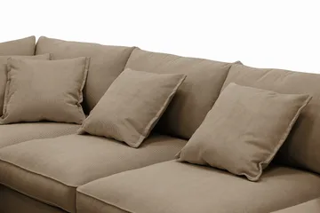 Rossita Lyx 6-seters høyrevendt U-formet ekstra dyp sofa med divan og sjeselong i manchester - Lysebrun - Møbler - Sofaer - U-sofa