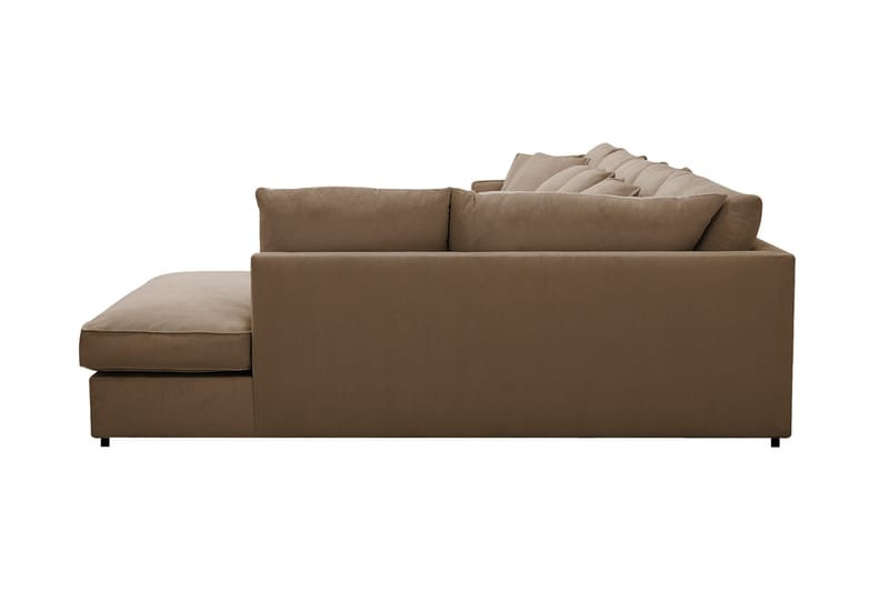 Rossita Lyx 6-seters høyrevendt U-formet ekstra dyp sofa med divan og sjeselong i manchester - Lysebrun - Møbler - Sofaer - U-sofa
