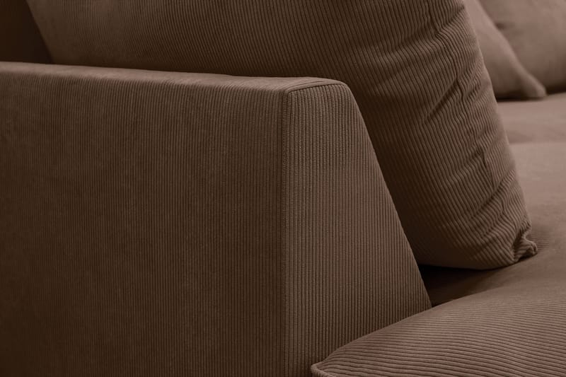 Rossita Lyx 6-seters høyrevendt U-formet ekstra dyp sofa med divan og sjeselong i manchester - Mørkebrun - Møbler - Sofaer - U-sofa