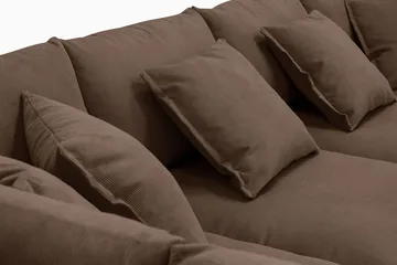 Rossita Lyx 6-seters høyrevendt U-formet ekstra dyp sofa med divan og sjeselong i manchester - Mørkebrun - Møbler - Sofaer - U-sofa