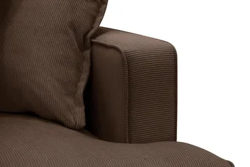 Rossita Lyx 6-seters høyrevendt U-formet ekstra dyp sofa med divan og sjeselong i manchester - Mørkebrun - Møbler - Sofaer - U-sofa