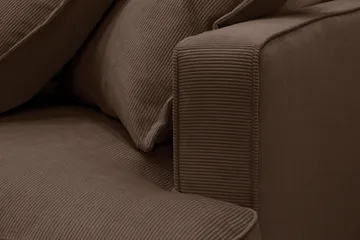 Rossita Lyx 6-seters høyrevendt U-formet ekstra dyp sofa med divan og sjeselong i manchester - Mørkebrun - Møbler - Sofaer - U-sofa