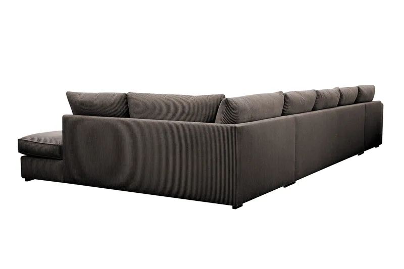 Rossita Lyx 6-seters høyrevendt U-formet ekstra dyp sofa med divan og sjeselong i manchester - Mørkegrå - Møbler - Sofaer - U-sofa