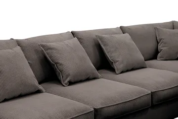 Rossita Lyx 6-seters høyrevendt U-formet ekstra dyp sofa med divan og sjeselong i manchester - Mørkegrå - Møbler - Sofaer - U-sofa