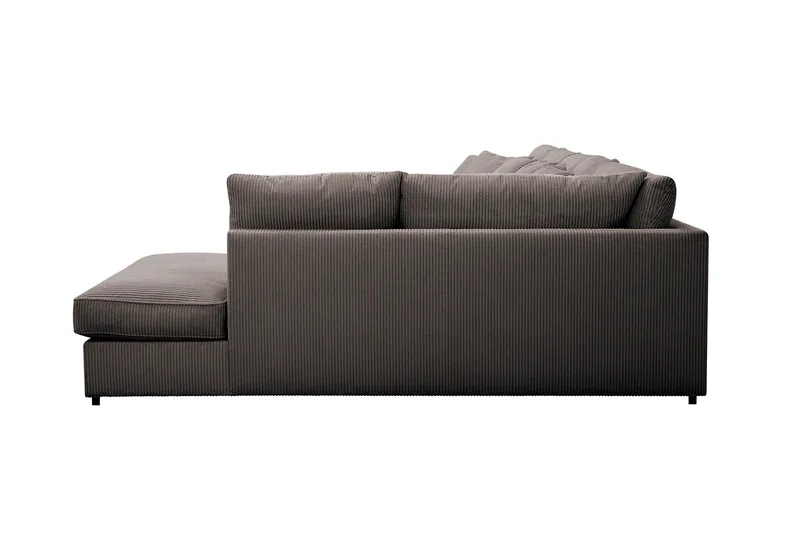 Rossita Lyx 6-seters høyrevendt U-formet ekstra dyp sofa med divan og sjeselong i manchester - Mørkegrå - Møbler - Sofaer - U-sofa