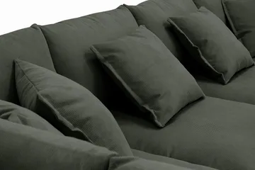 Rossita Lyx 6-seters høyrevendt U-formet ekstra dyp sofa med divan og sjeselong i manchester - Mørkegrønn - Møbler - Sofaer - U-sofa