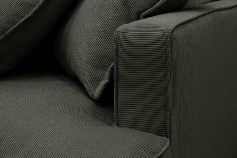 Rossita Lyx 6-seters høyrevendt U-formet ekstra dyp sofa med divan og sjeselong i manchester - Mørkegrønn - Møbler - Sofaer - U-sofa