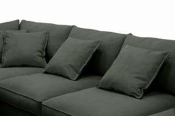 Rossita Lyx 6-seters høyrevendt U-formet ekstra dyp sofa med divan og sjeselong i manchester - Mørkegrønn - Møbler - Sofaer - U-sofa