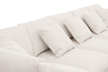 Rossita Lyx 6-seters høyrevendt U-formet ekstra dyp sofa med divan og sjeselong i manchester - Naturhvit - Møbler - Sofaer - U-sofa