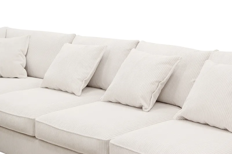 Rossita Lyx 6-seters høyrevendt U-formet ekstra dyp sofa med divan og sjeselong i manchester - Naturhvit - Møbler - Sofaer - U-sofa