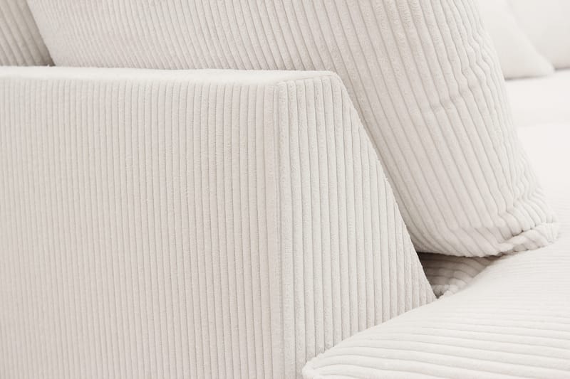 Rossita Lyx 6-seters høyrevendt U-formet ekstra dyp sofa med divan og sjeselong i manchester - Naturhvit - Møbler - Sofaer - U-sofa