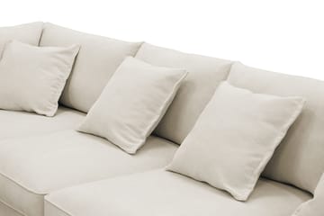 Rossita Lyx 6-seters høyrevendt U-formet ekstra dyp sofa med divan og sjeselong i stoff - Beige - Møbler - Sofaer - U-sofa