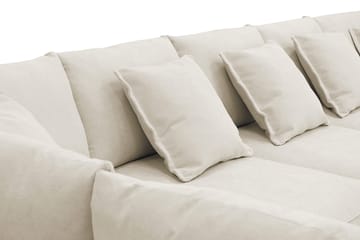 Rossita Lyx 6-seters høyrevendt U-formet ekstra dyp sofa med divan og sjeselong i stoff - Beige - Møbler - Sofaer - U-sofa