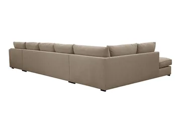 Rossita Lyx 6-seters høyrevendt U-formet ekstra dyp sofa med divan og sjeselong i stoff - Brun - Møbler - Sofaer - U-sofa