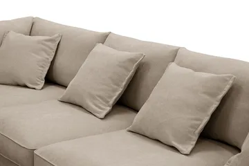 Rossita Lyx 6-seters høyrevendt U-formet ekstra dyp sofa med divan og sjeselong i stoff - Brun - Møbler - Sofaer - U-sofa