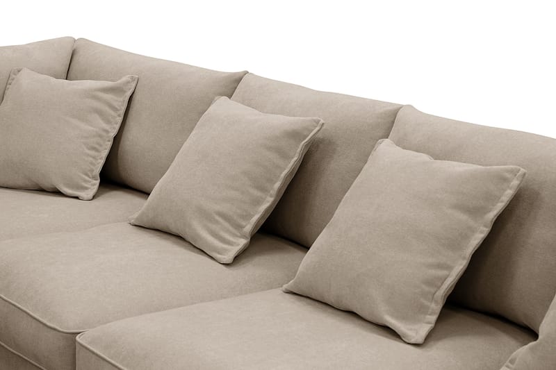 Rossita Lyx 6-seters høyrevendt U-formet ekstra dyp sofa med divan og sjeselong i stoff - Brun - Møbler - Sofaer - U-sofa